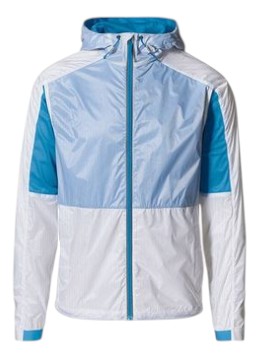 OFERTA05-25 CHAQUETA UNISEX TAYCAN CELESTE Y BLANCO TALLA L