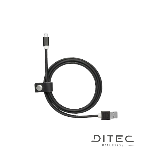 OFERTA08-25 CABLE ANDROID CARGADOR CUERO NEGRO